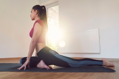 The hips are said to hold back emotions, so try to do the dove pose regularly.